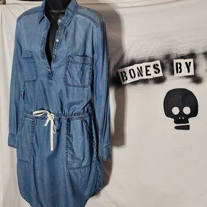 Lou & Grey Denim Shirt Dress Sz M